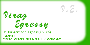 virag egressy business card