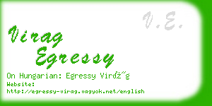 virag egressy business card